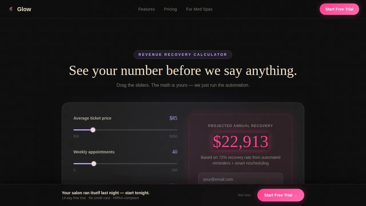 Beauty & Salon Software & SaaS Booking Website Template