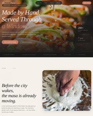 Pupusa — Artisan Food Truck Landing Page Template