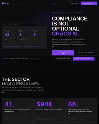 Comply — Bold Nonprofit Governance Landing Page Template
