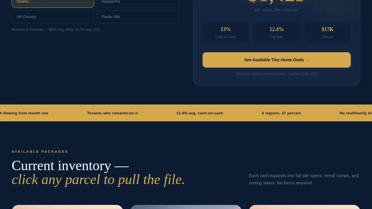 Homestead — Passive Investment Properties Landing Page Template