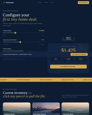 Homestead — Passive Investment Properties Landing Page Template