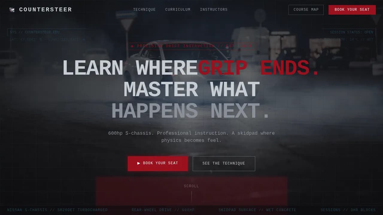 Apex — Advanced Racing Instruction Landing Page Template