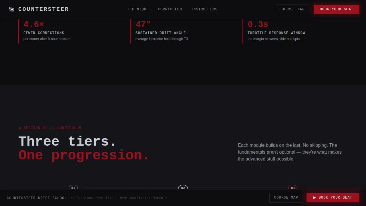 Apex — Advanced Racing Instruction Landing Page Template