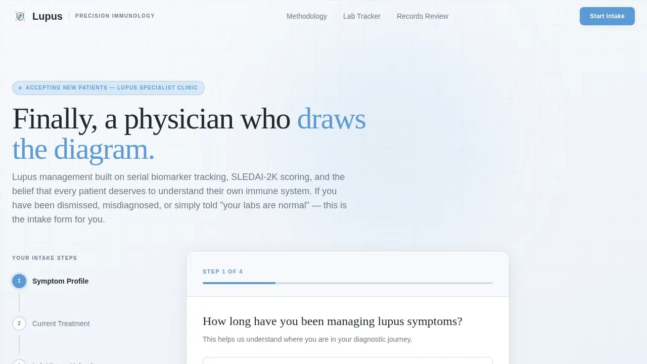 Lupus — Expert Rheumatology Clinic Landing Page Template