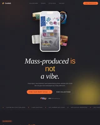 Confetti — Luxe Celebration Supplies Landing Page Template