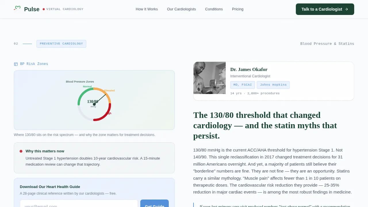 Pulse — Expert Cardiology Telemedicine Landing Page Template