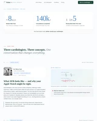 Pulse — Expert Cardiology Telemedicine Landing Page Template