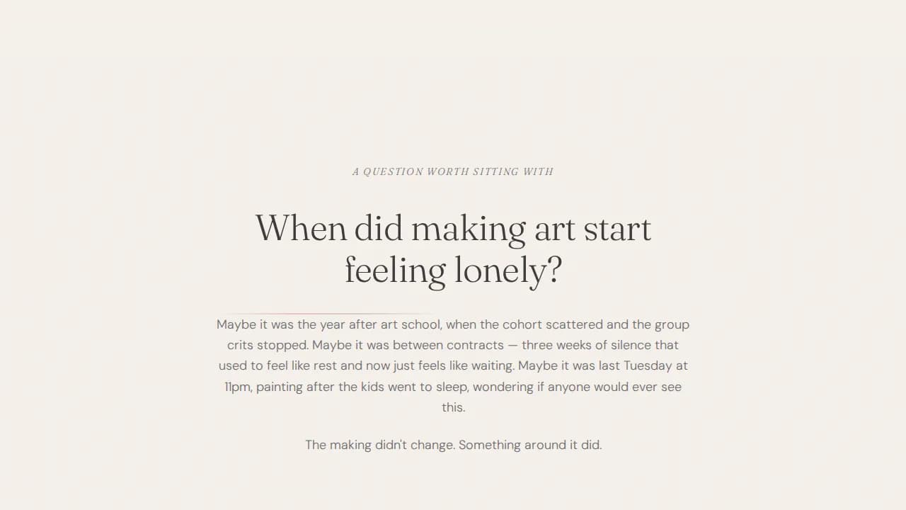 Atelier — Healing Artist Collective Landing Page Template