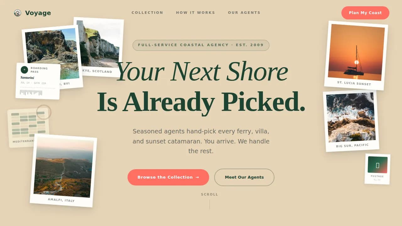 Compass — Bespoke Adventure Itinerary Landing Page Template
