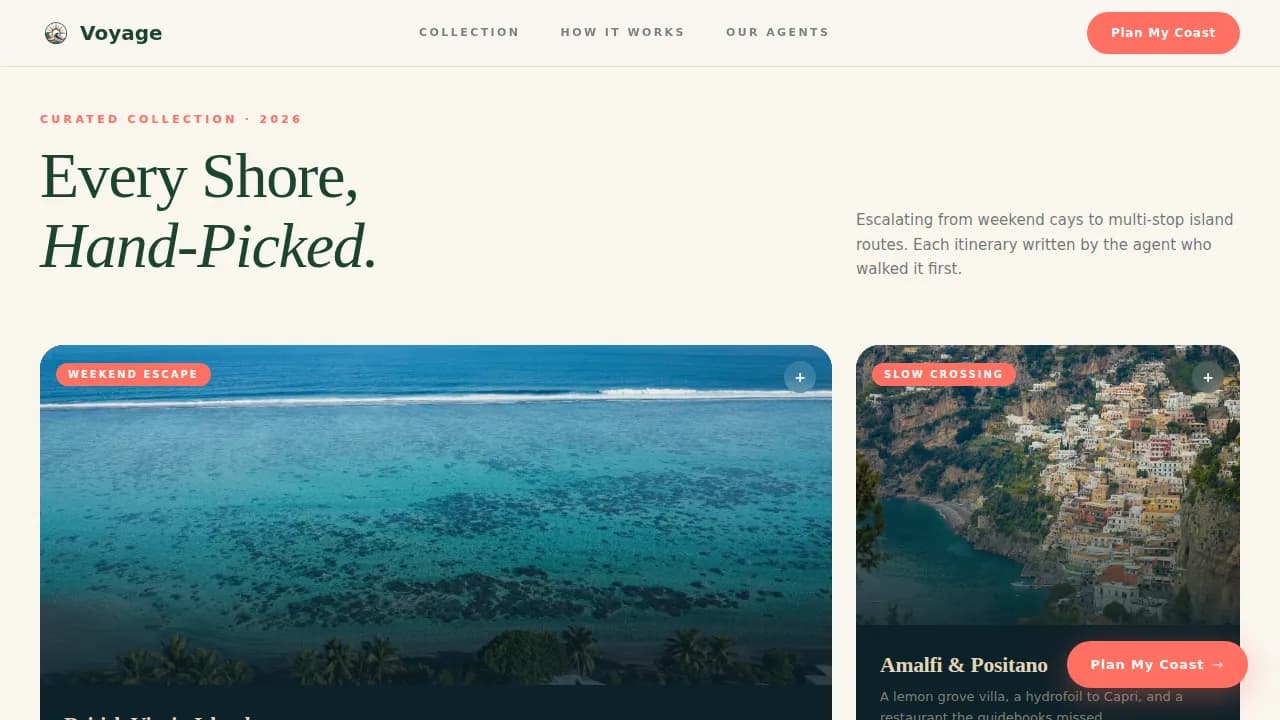 Compass — Bespoke Adventure Itinerary Landing Page Template