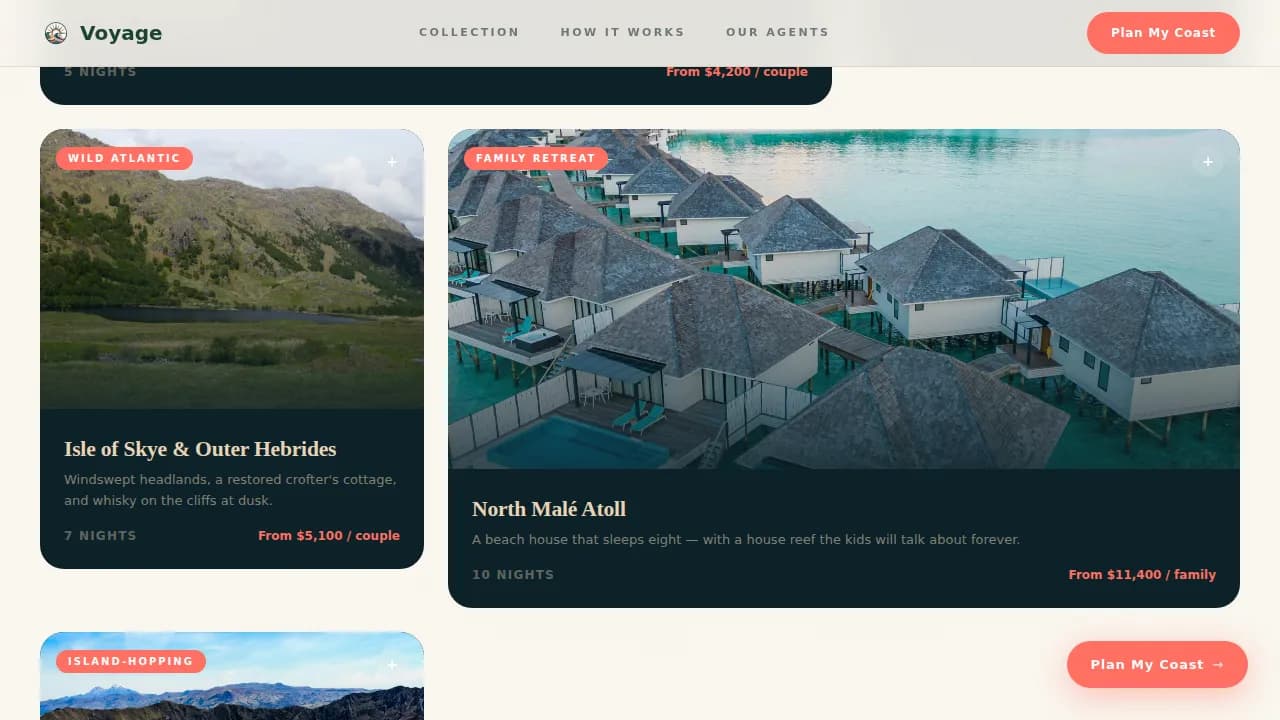 Compass — Bespoke Adventure Itinerary Landing Page Template
