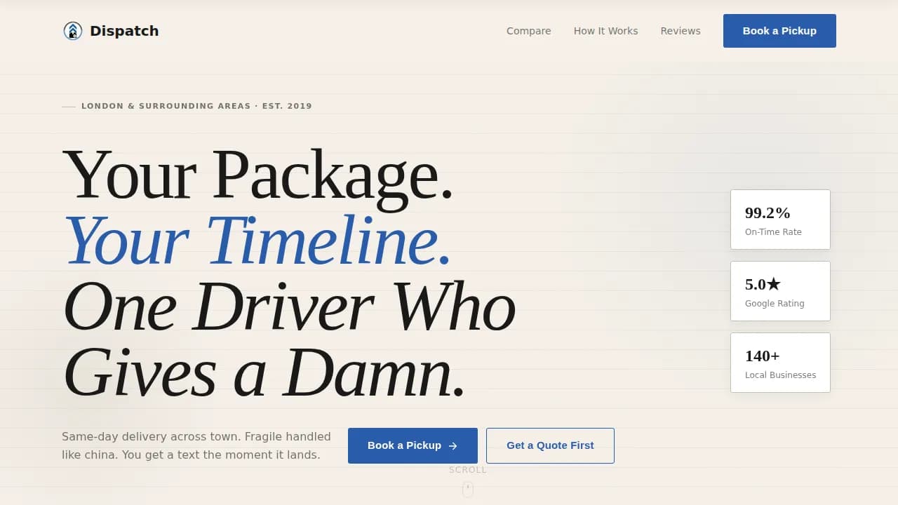Relay — Rapid Courier Logistics Landing Page Template