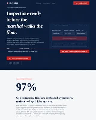Suppress - Compliant Fire Protection Landing Page Template