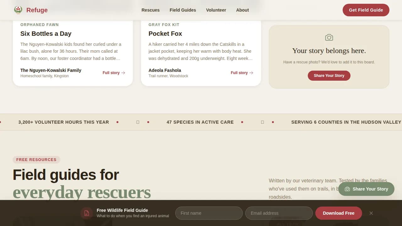 Sanctuary — Compassionate Animal Rescue Landing Page Template
