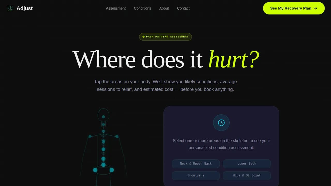 Restore — Advanced Spinal Wellness Landing Page Template