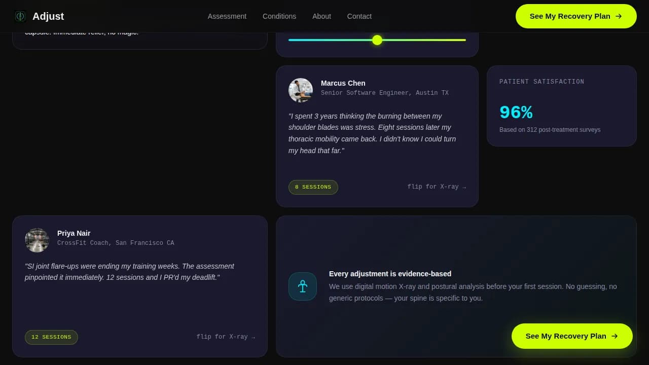Restore — Advanced Spinal Wellness Landing Page Template