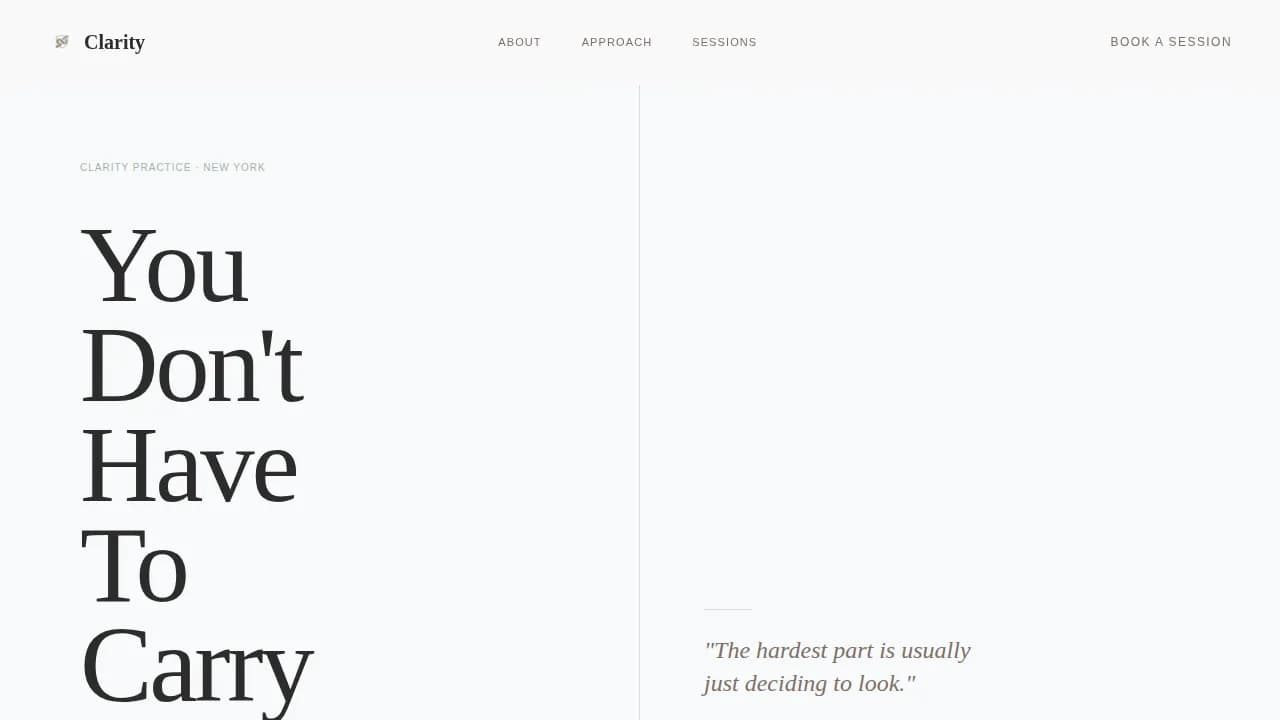 Serenity — Quiet Psychologist Booking Landing Page Template