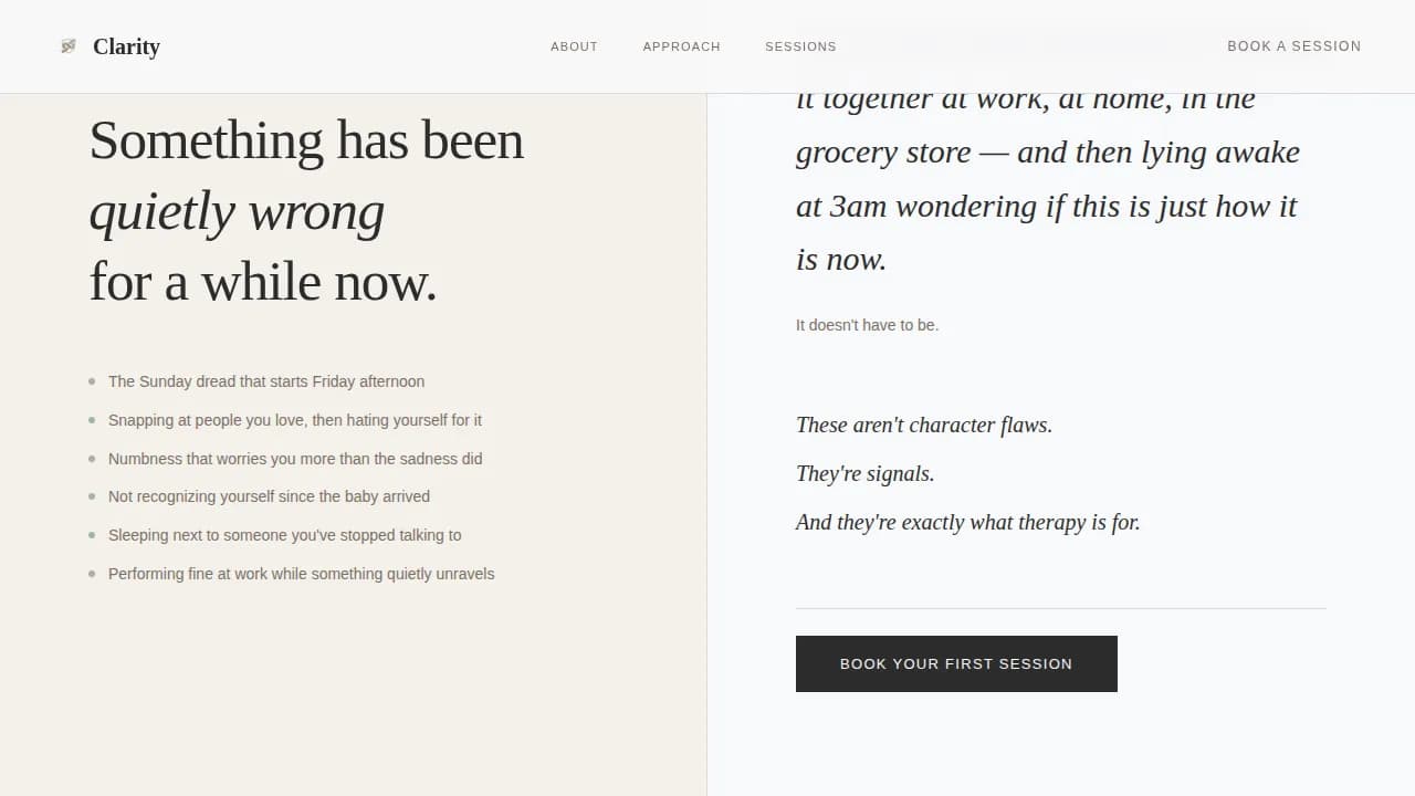 Serenity — Quiet Psychologist Booking Landing Page Template