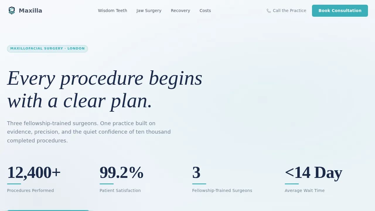 Maxillofacial Surgeon Booking Website Template