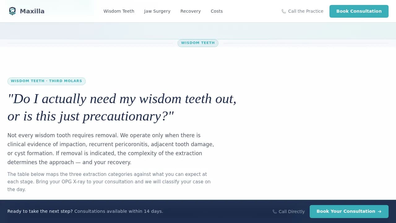 Maxillofacial Surgeon Booking Website Template