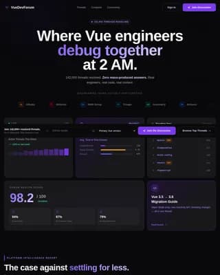 Nexus — Elite Vue Developer Landing Page Template