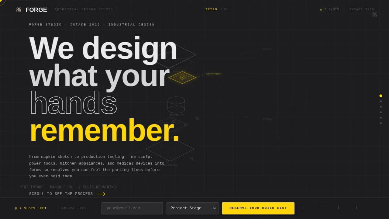Studio — Precision Industrial Design Landing Page Template