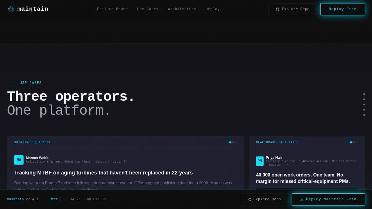 Steward — Open-Source Enterprise Operations Landing Page Template