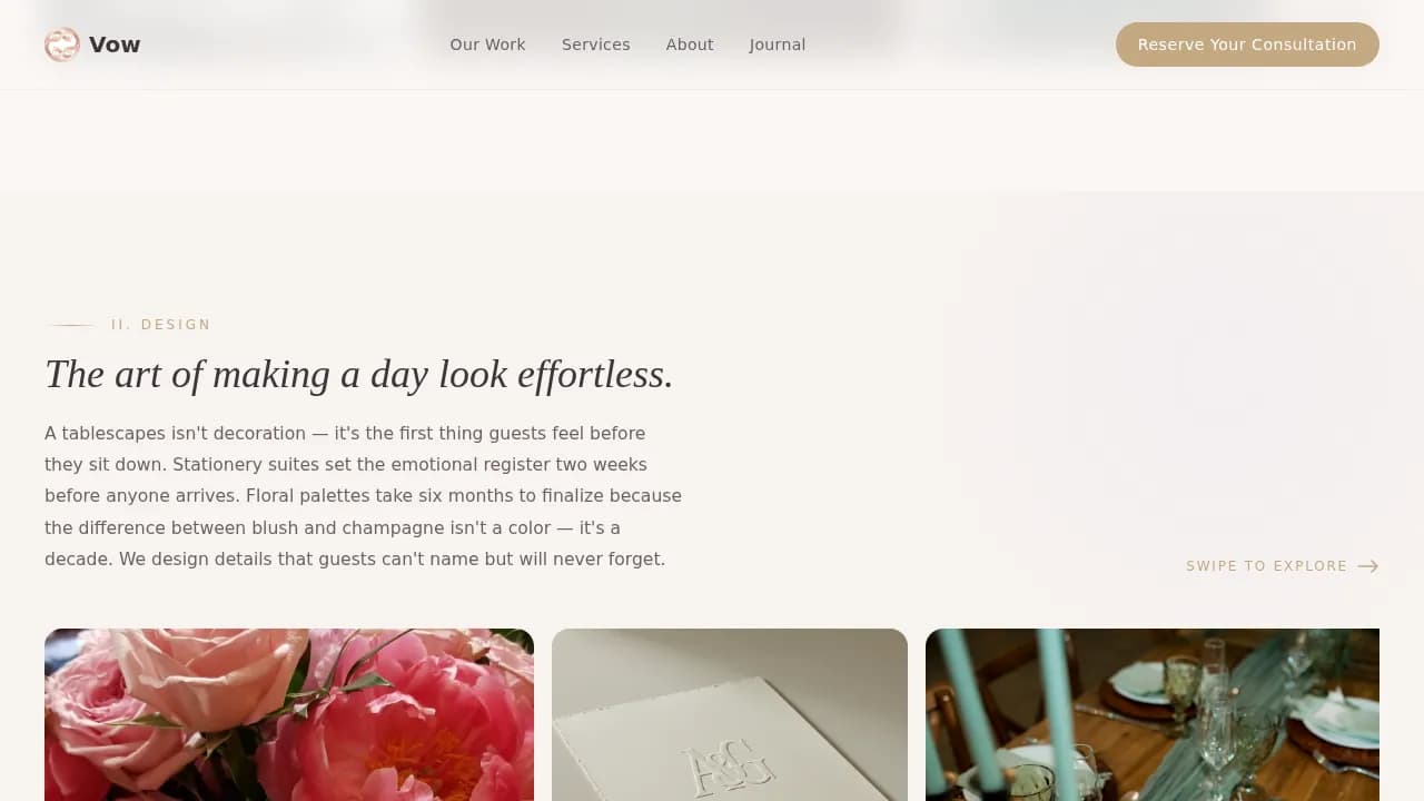 Full-Service Wedding Planner Gallery Portfolio Website Template