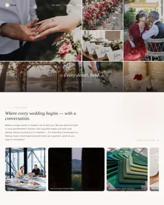Full-Service Wedding Planner Gallery Portfolio Website Template