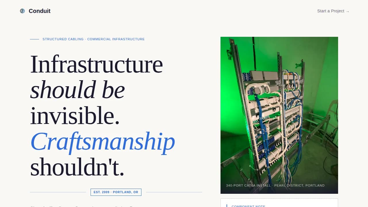 Cable Installer Portfolio Website Template