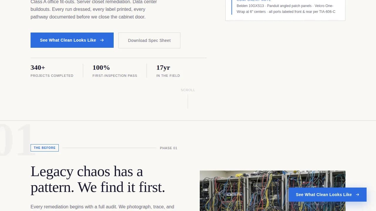 Cable Installer Portfolio Website Template