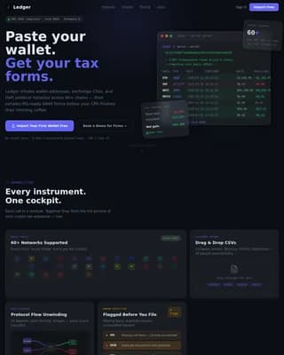 Ledger - IRS-Ready Crypto Tax Software Landing Page Template