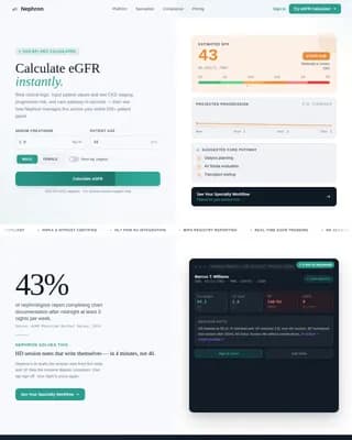Nephron - Clinical Command Center Nephrology EMR Landing Page Template