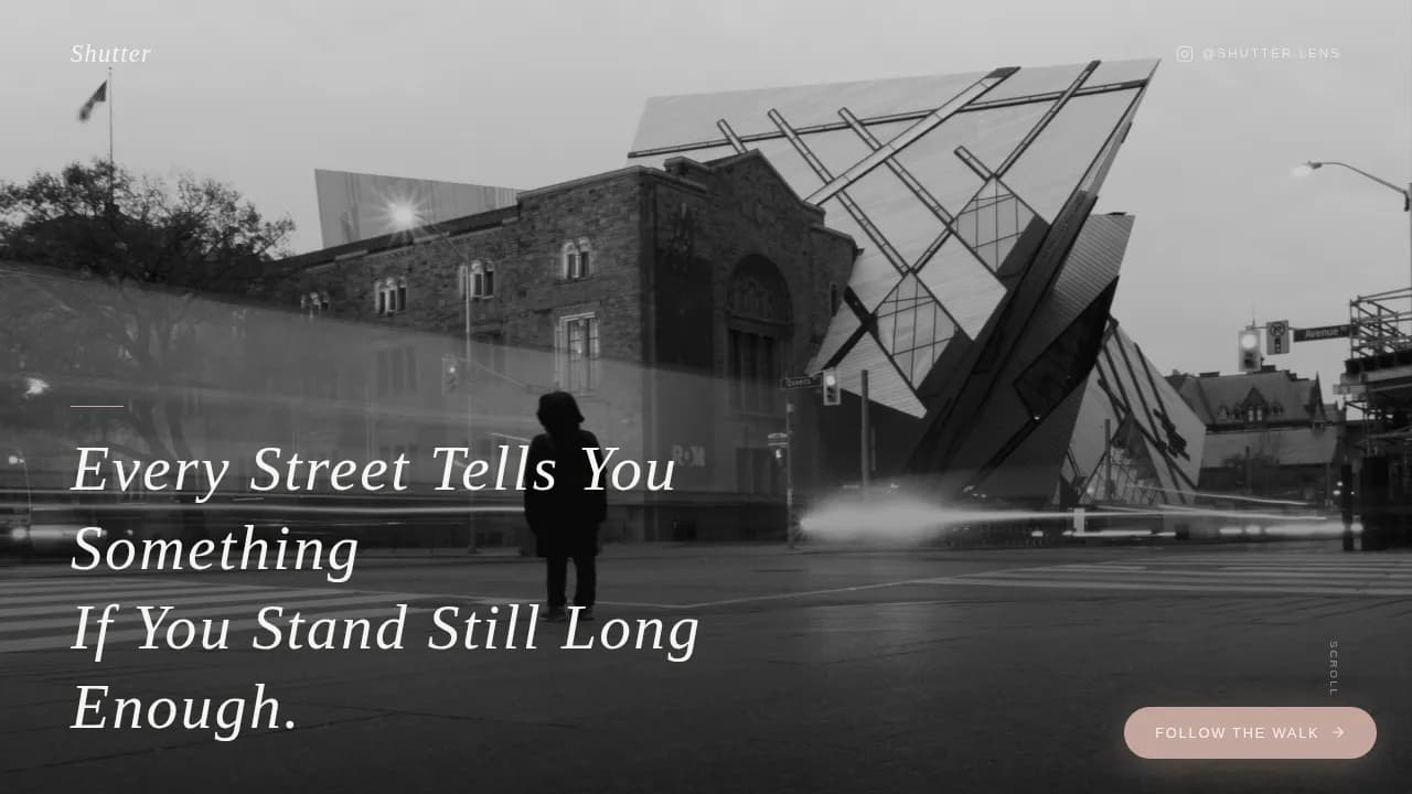 Shutter - Atelier Street Photography Landing Page Template