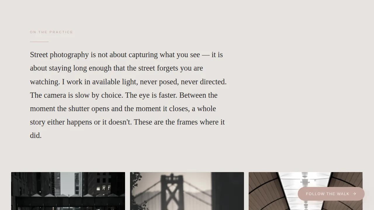 Shutter - Atelier Street Photography Landing Page Template