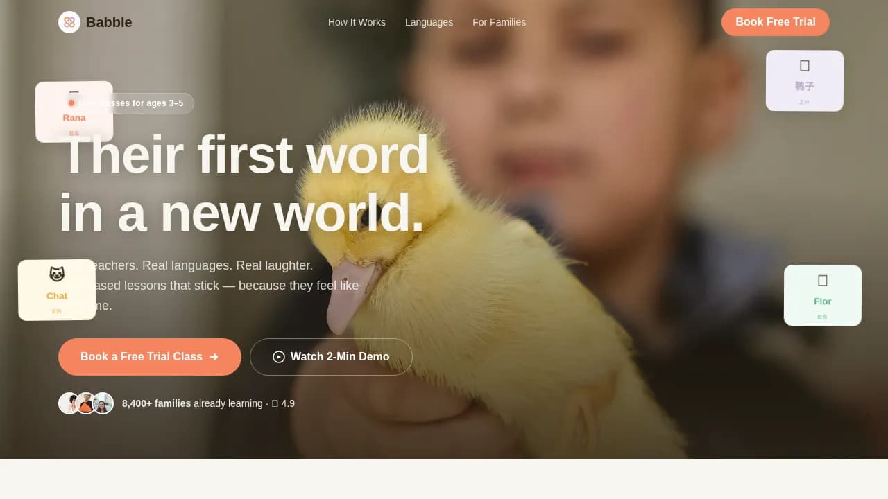 Learn — Family Preschool Language Development Landing Page Template