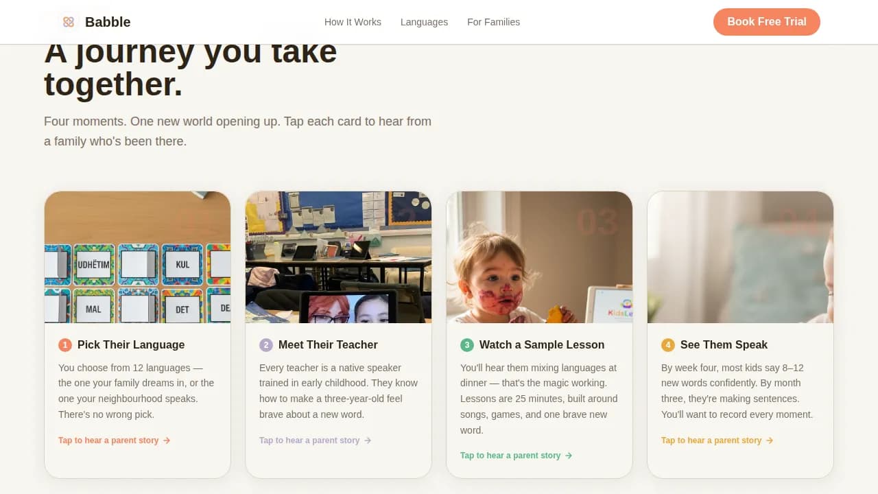 Learn — Family Preschool Language Development Landing Page Template