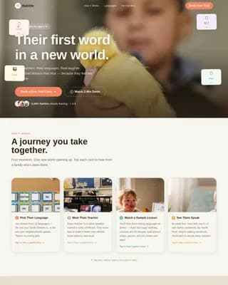 Learn — Family Preschool Language Development Landing Page Template