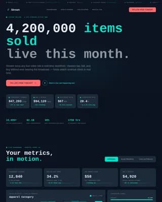 Convert — Live Retail Dashboard Landing Page Template