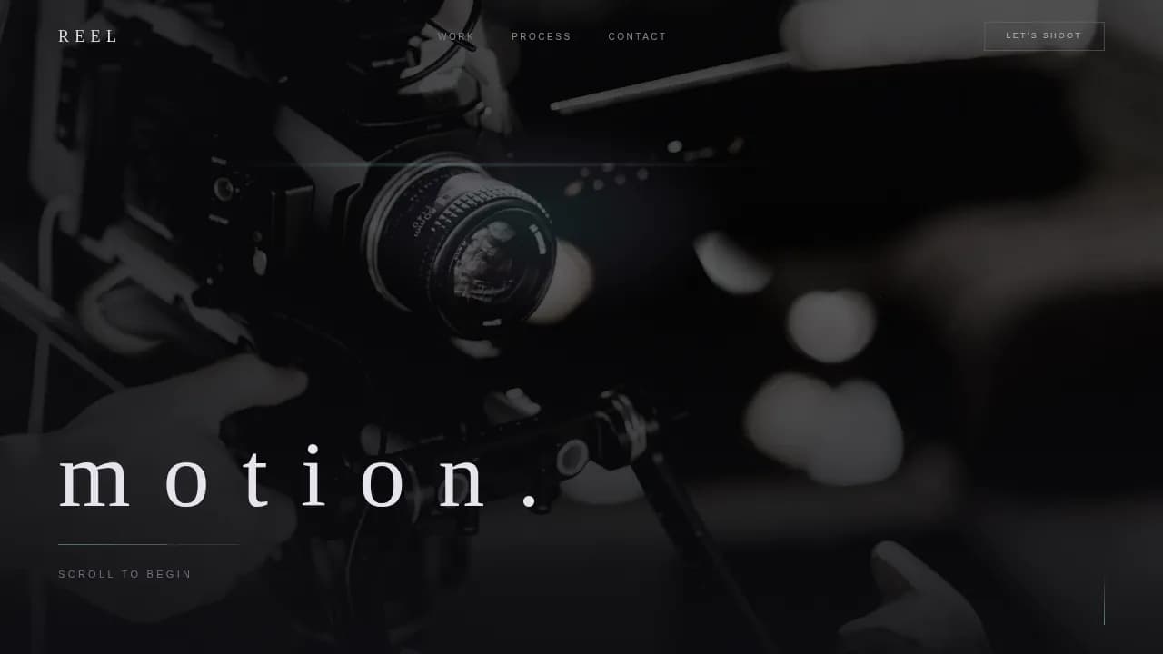 Cinema — Cinematic Videographer Atelier Portfolio Landing Page Template