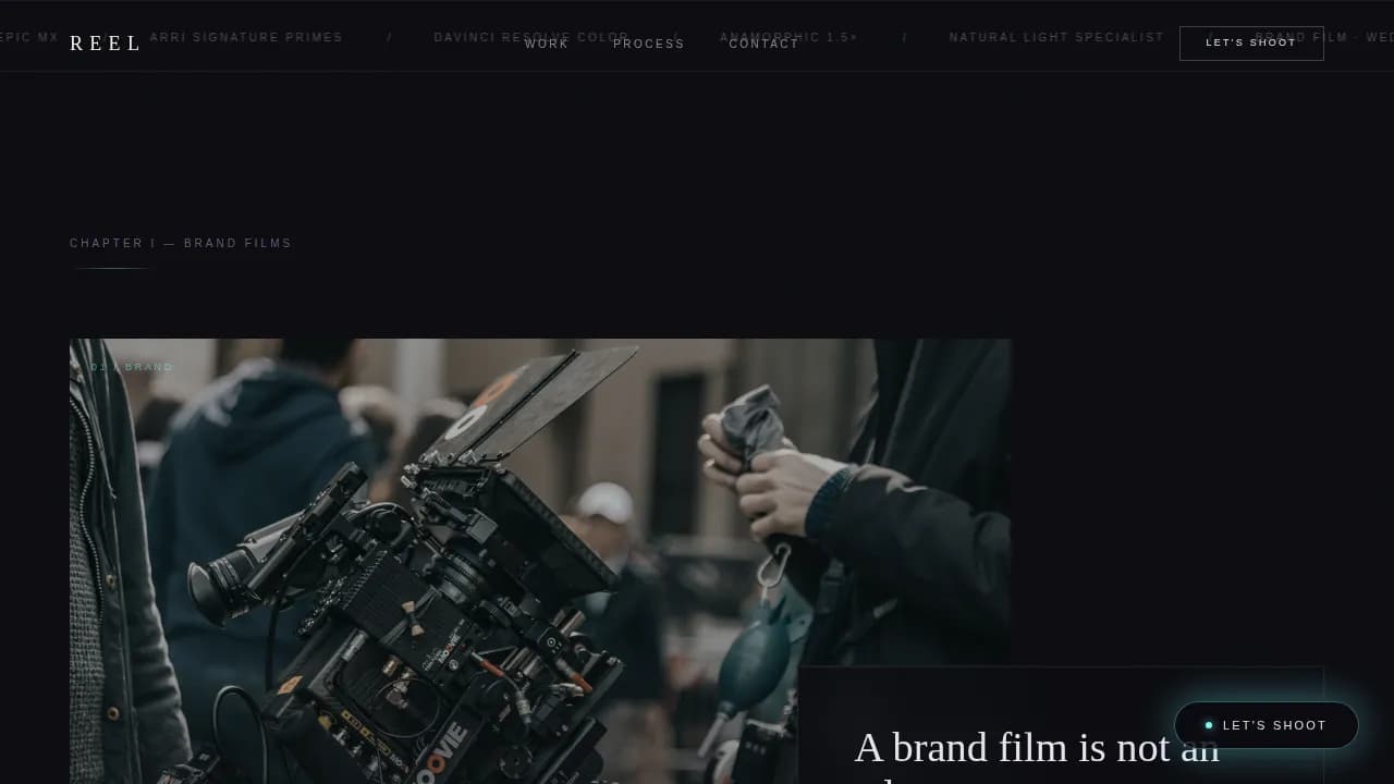 Cinema — Cinematic Videographer Atelier Portfolio Landing Page Template