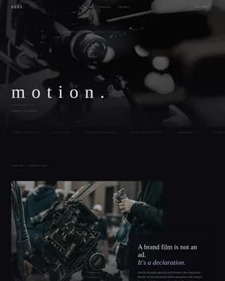Cinema — Cinematic Videographer Atelier Portfolio Landing Page Template