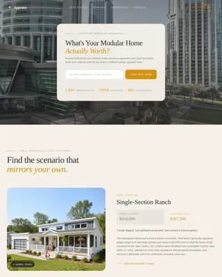 Valuation — Luxury Modular Appraiser Landing Page Template