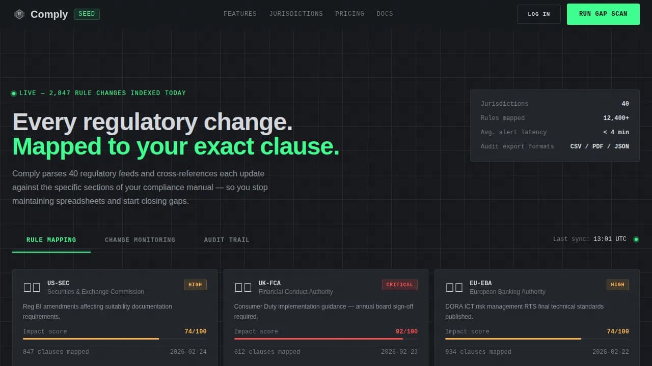 Audit — Intelligent Compliance RegTech Landing Page Template