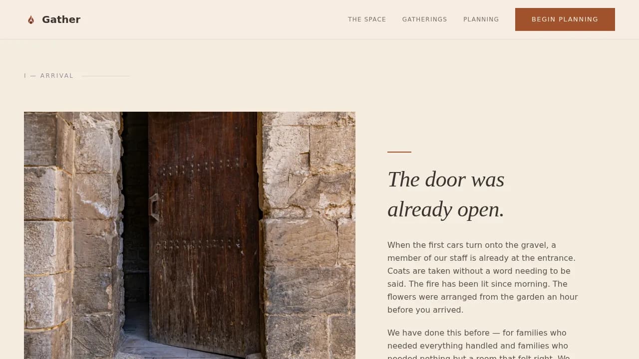 Honor — Elegant Venue Rental Landing Page Template
