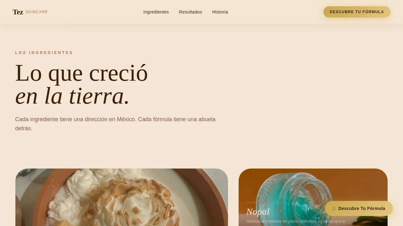 Tez - Ancestral Heritage Skincare Landing Page Template