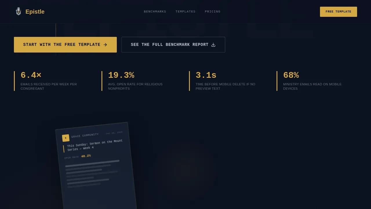 Message — Bold Ministry Newsletter Landing Page Template