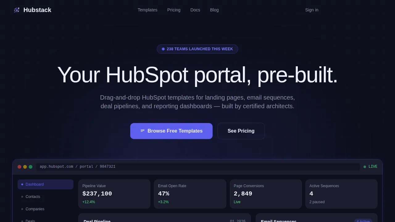 Blueprint — Pre-Built HubSpot Library Landing Page Template