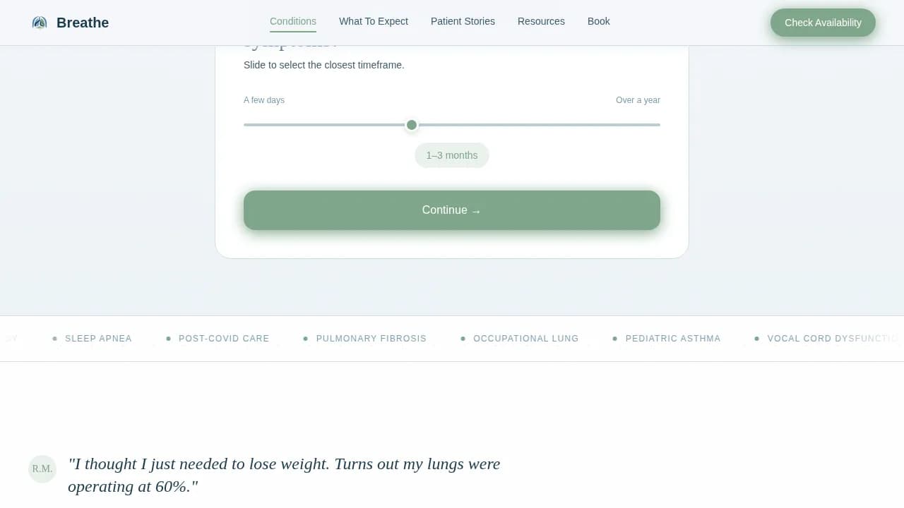 Consult — Expert Pulmonology Booking Landing Page Template