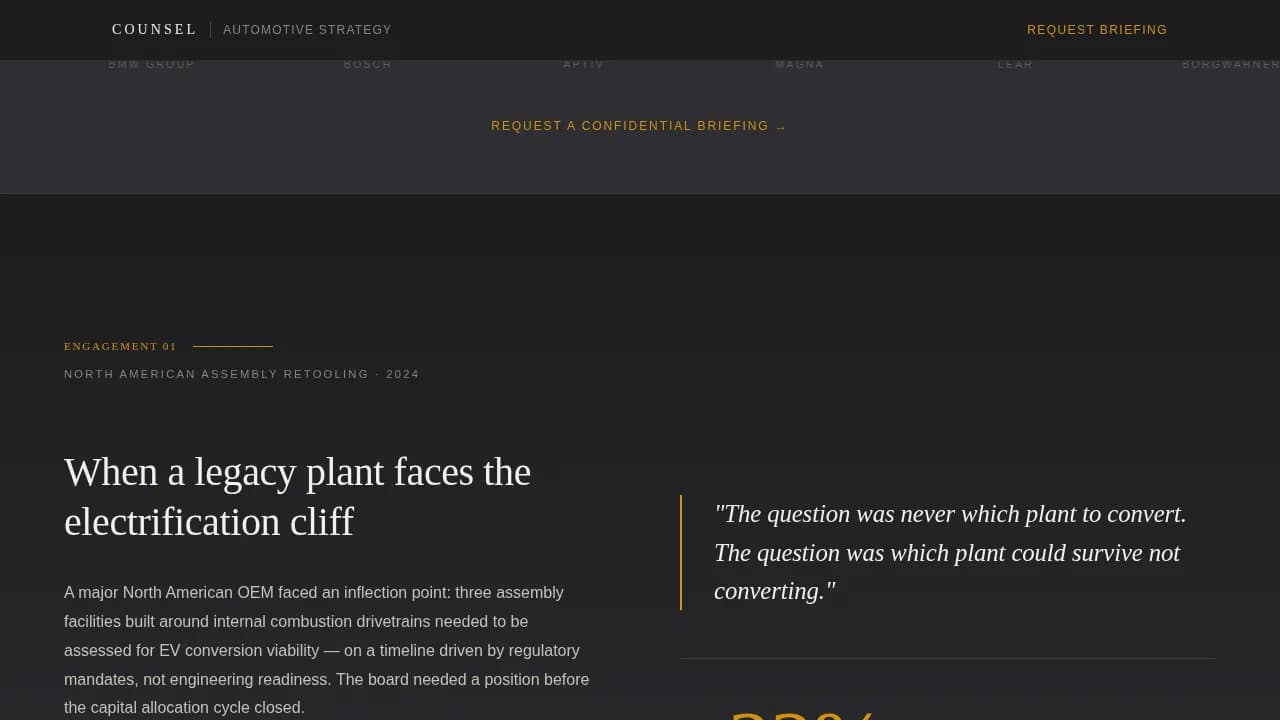 Strategy — Executive Automotive Landing Page Template